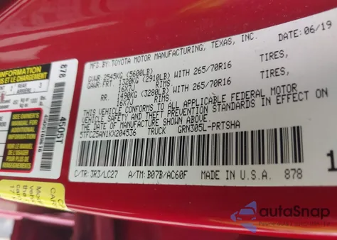 2019 Toyota Tacoma Trd Off Road z USA, uszkodzony, nr VIN 5TFCZ5AN1KX204536